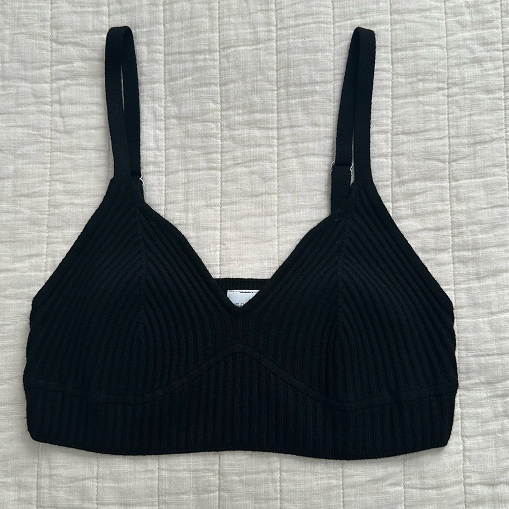 Size Medium black knit bralette